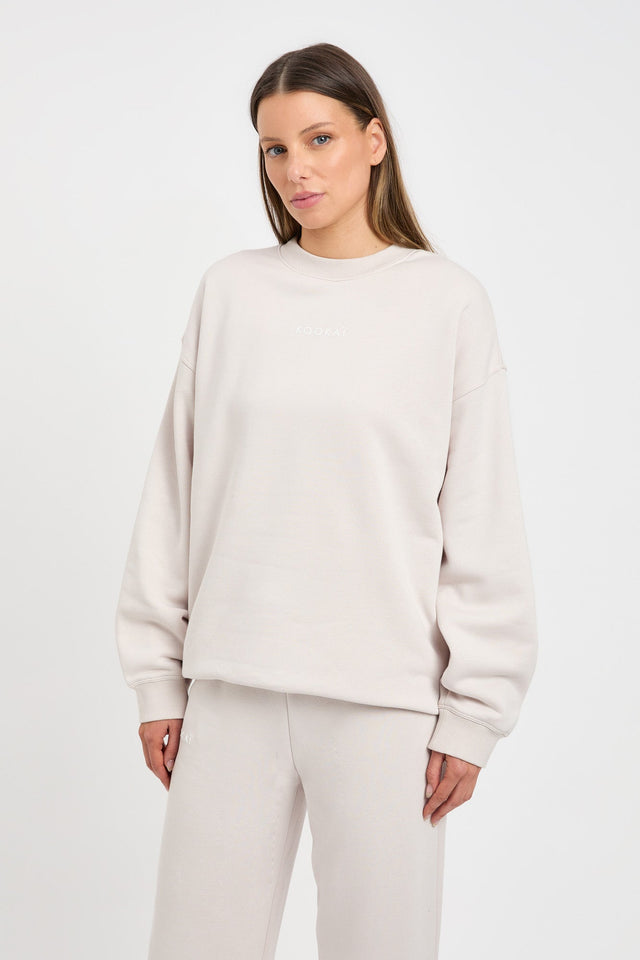 product Brushed Axel Sweatshirt Kookai Round neck Relaxed white womens-jumpers 