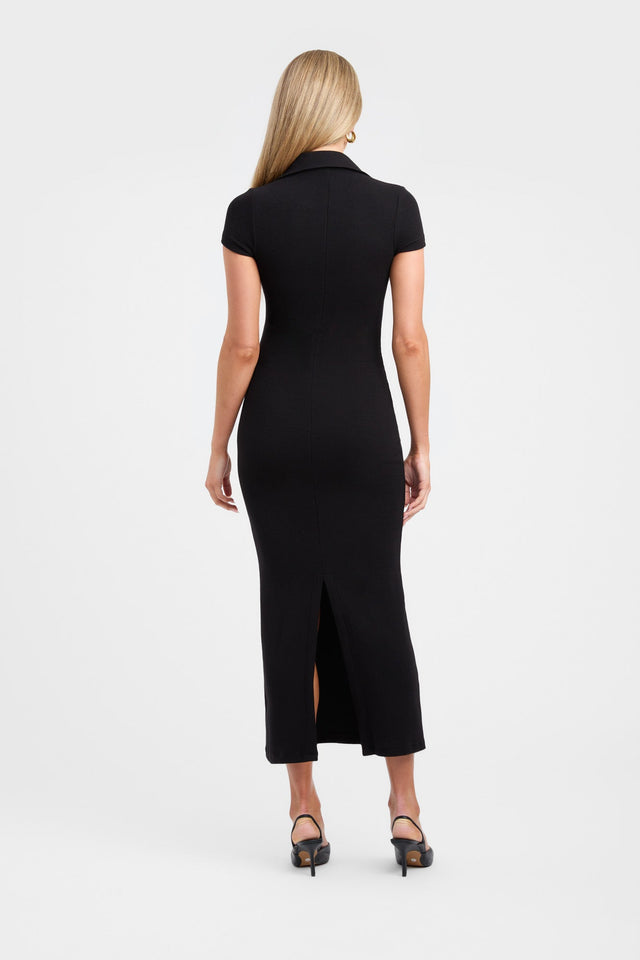 product Tilly Dress Kookai Bodycon Midi Fitted V-neck black womens-dresses 