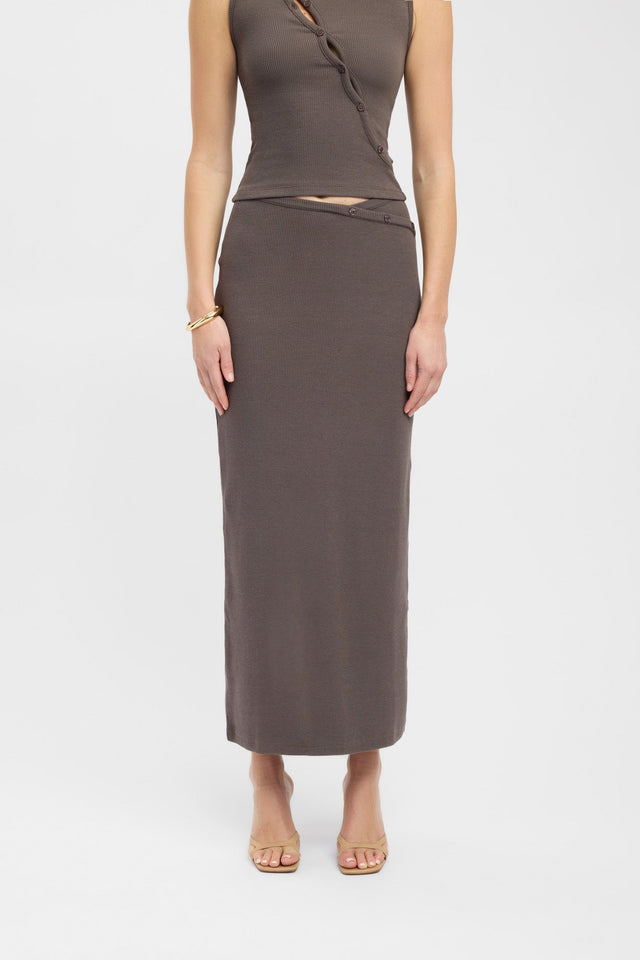 product Carter Maxi Skirt Kookai Straight Maxi brown womens-skirts 