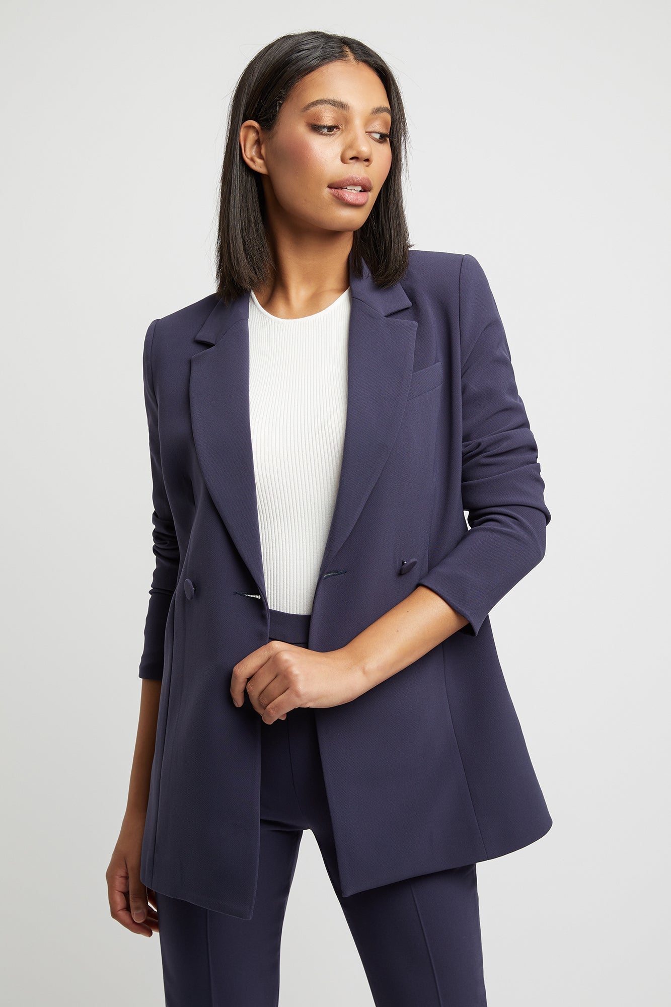 Cordera Navy Oversize Rain Blazer