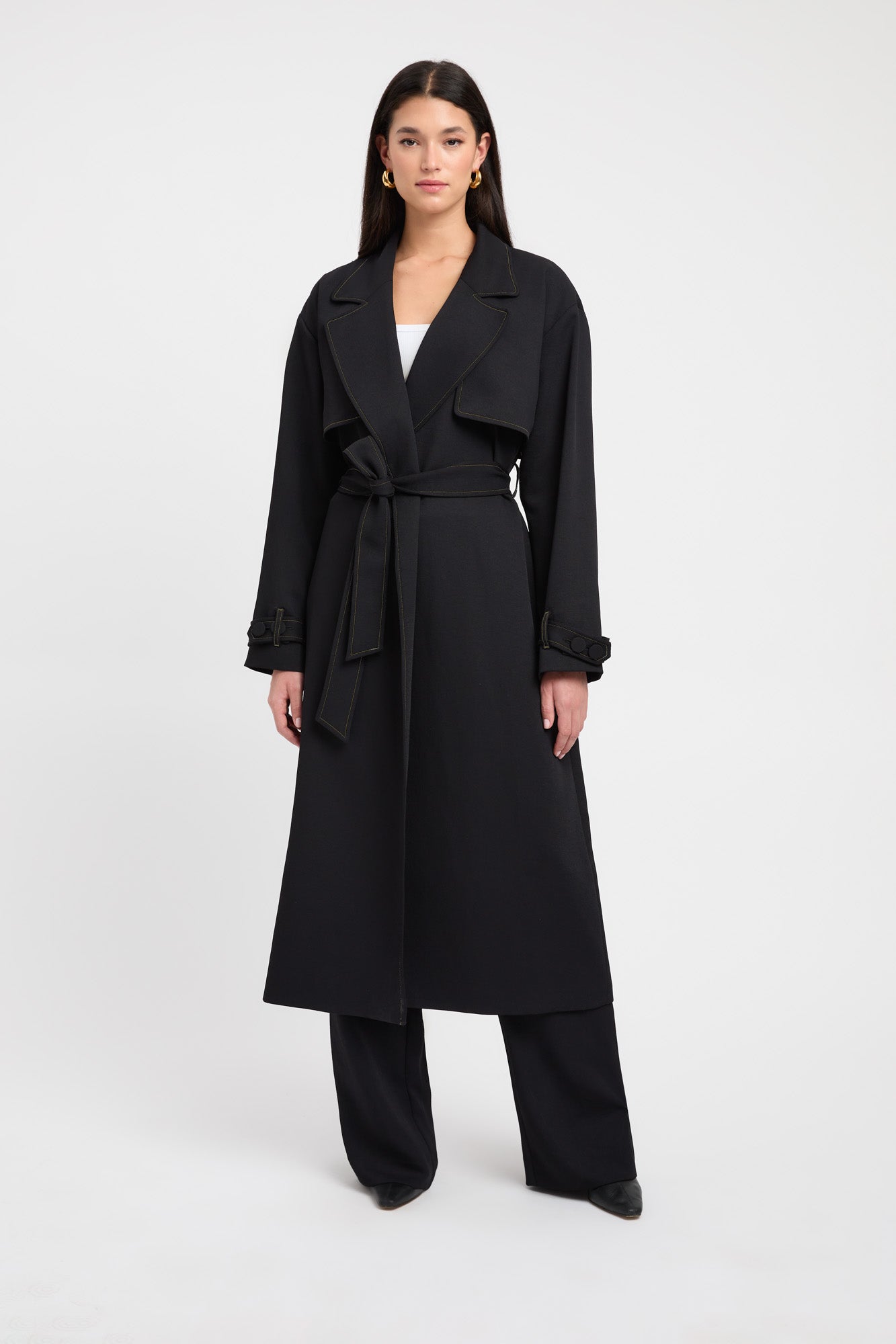 Buy Oyster Contrast Trench Black Online | United States