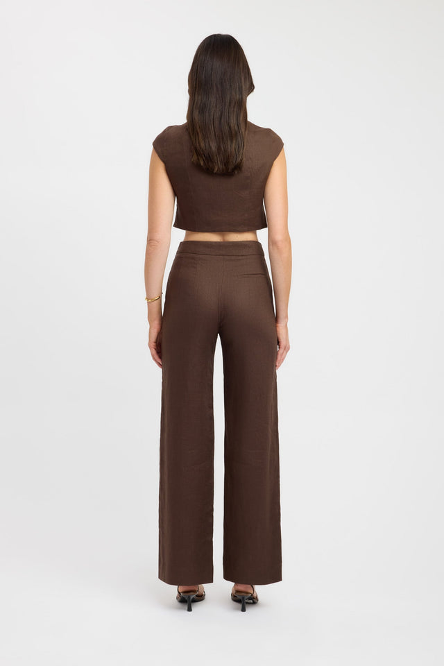 front Palm Staple Pant Kookai Wide-leg High-rise brown womens-regular-pants 