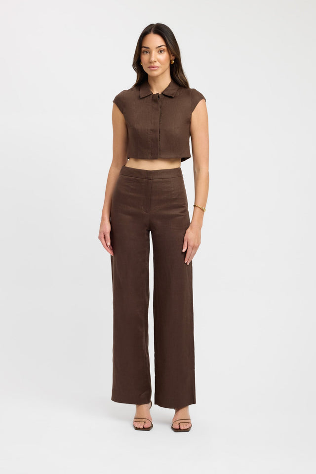 product Palm Staple Pant Kookai Wide-leg High-rise brown womens-regular-pants 