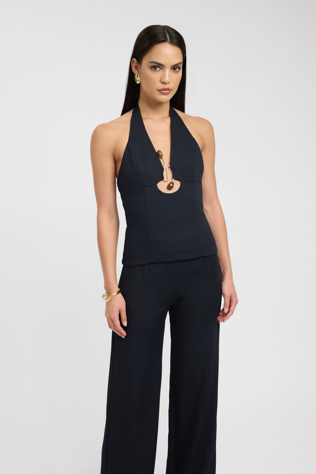 Oyster Halter Trim Top