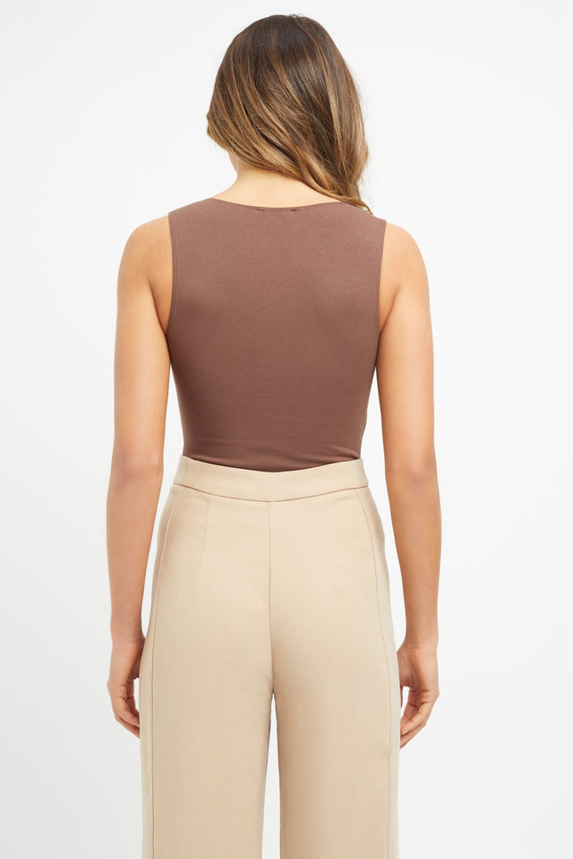 product Carla Bodysuit Kookai Plunge brown womens-bodysuit 