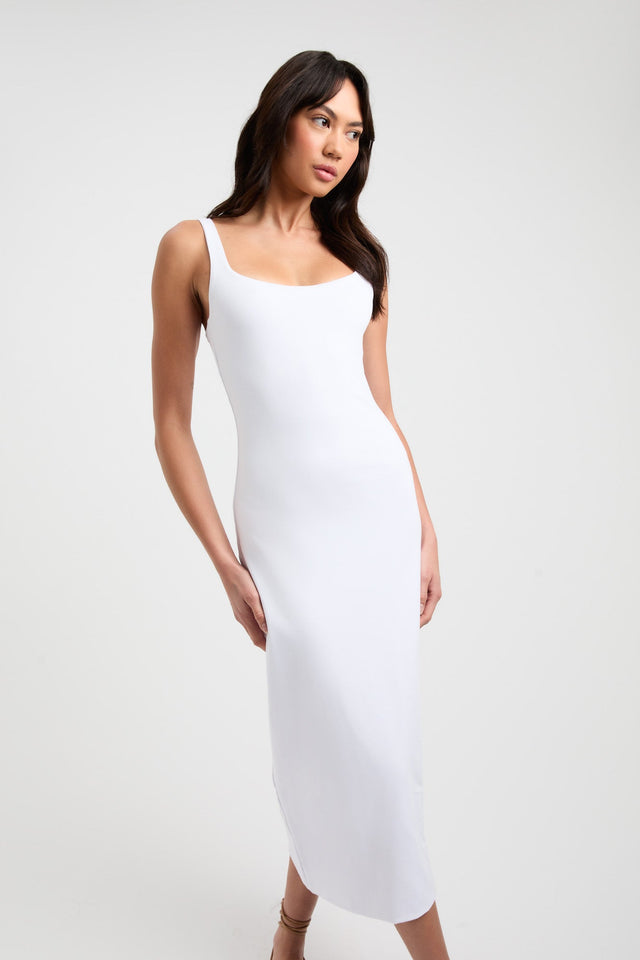 product Marcella Midi Dress Kookai Straight Midi Relaxed Scoopneck white womens-dresses 