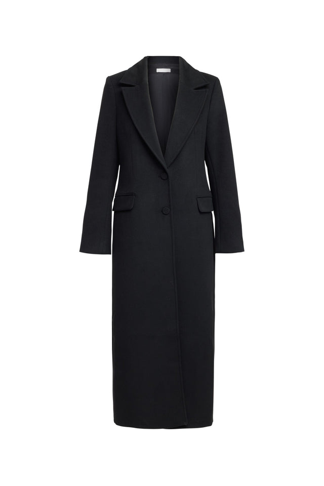 Vienna Core Coat Kookai Long sleeve Overcoat Full length black womens-coats-and-jackets 