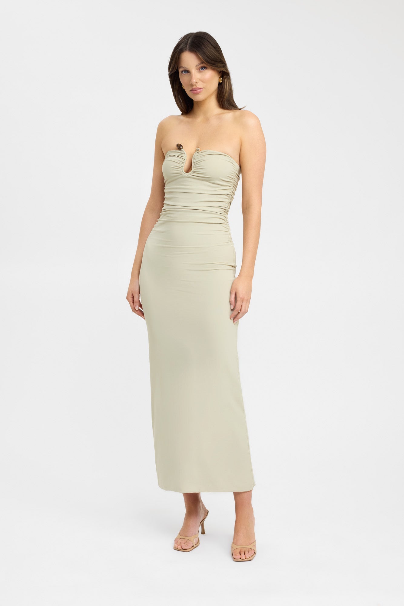 Khaki maxi dress online